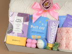 Luxury Home Spa Gift Set – Lavender Scented Candle, Bath Bomb, Pedi Kit & Tea Gift 3