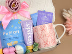 Luxury Home Spa Gift Set – Lavender Scented Candle, Bath Bomb, Pedi Kit & Tea Gift 4