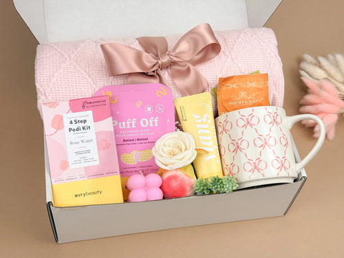 Luxury Relaxation & Spa Gift Box for Her – Cozy Blanket, Candle & Self-Care Set