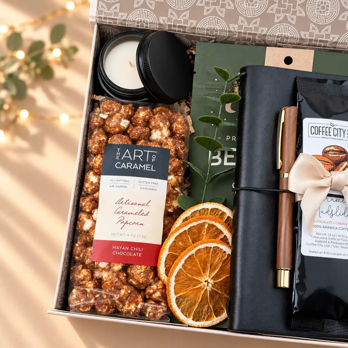 Men’s Gift Box – Leather Journal, Coffee & Snacks 2