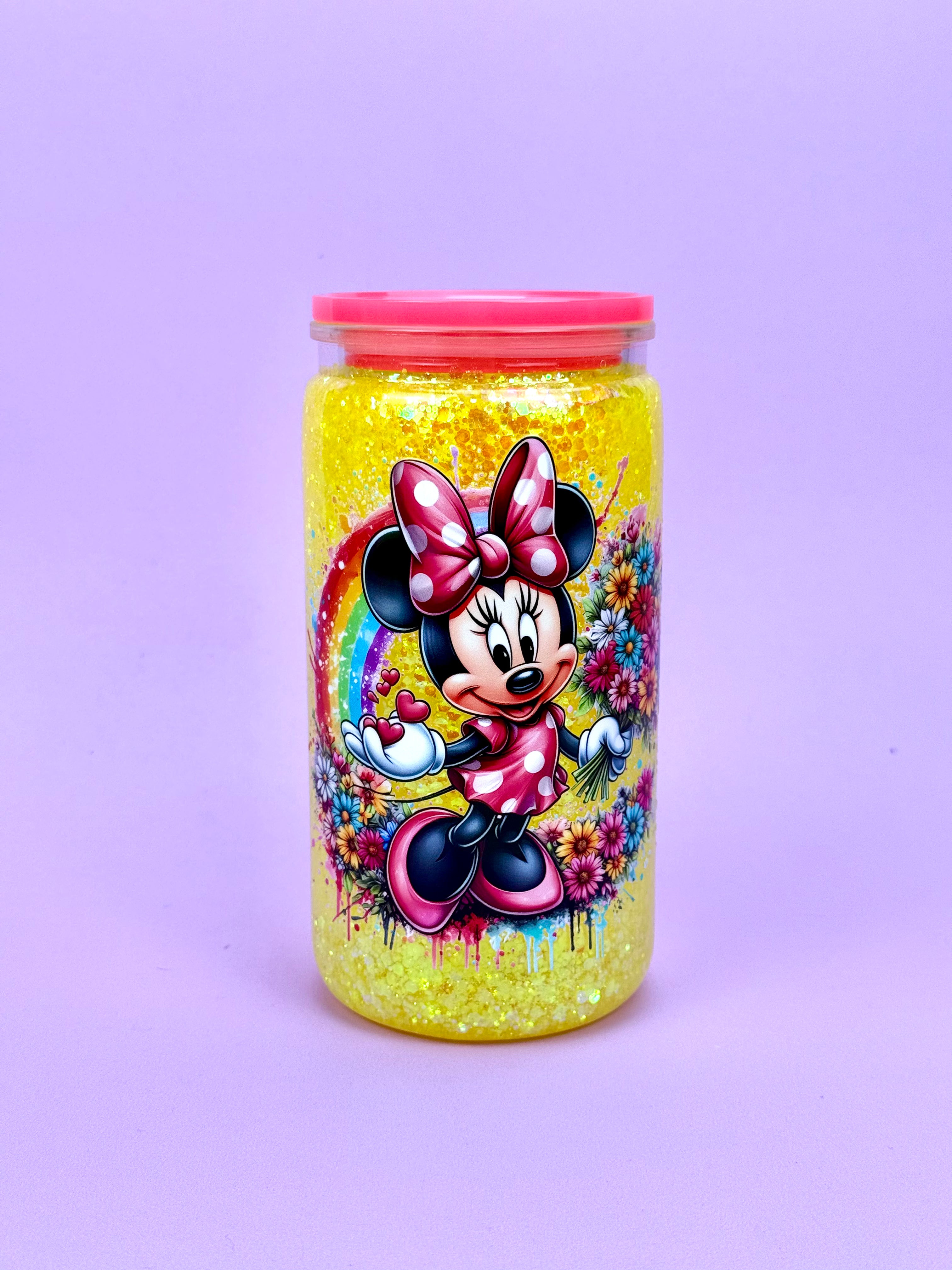 Minnie Mouse Snow Globe Tumbler 16oz — Lid & Straw vertical