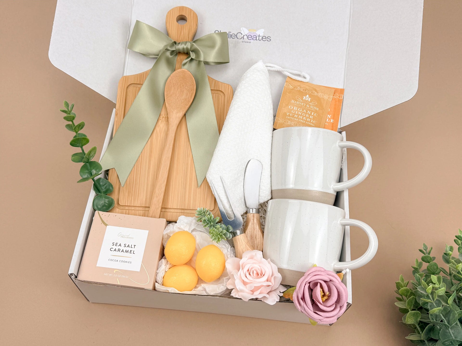 New Home Blessing Gift Box with Bamboo Cutting Board & Mugs Image 2