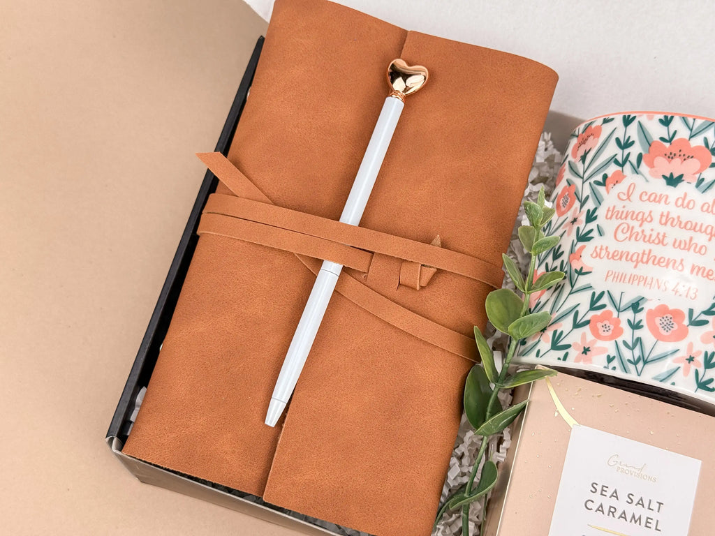 Personalized Coworker Gift Box with Leather Notebook, Custom Mug & Gourmet Cookies 3