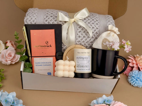 Personalized Gift Box for Him – Writer Set with Journal, Gold Pen, Tea & Chocolate 3