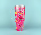 Pink Fruits Lava Drip Tumbler with Handle 40oz