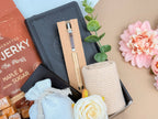 Premium Men’s Gift Set: Leather Journal, Card Holder & Snacks 3