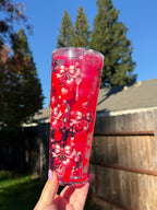 Red Cherry Lava Drip Snow Globe Cup 24oz Outside