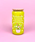 Reminder Glass Cup 16oz — Lid & Straw main