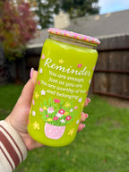 Reminder Glass Cup 16oz — Lid & Straw street