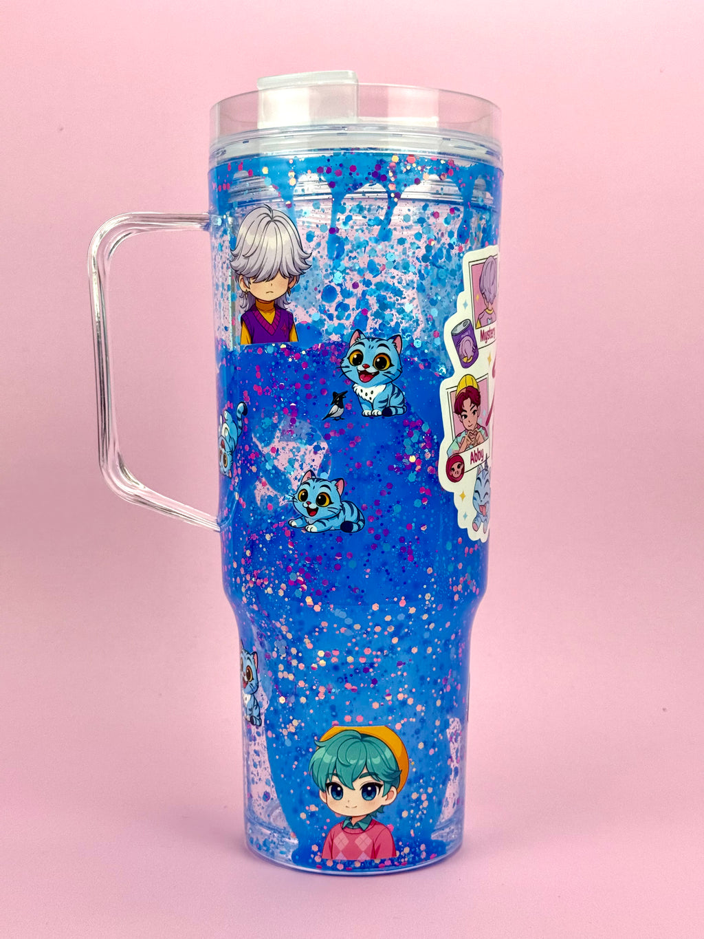 Sajs Boys Lava Drip Tumbler with Handle 40oz - Side