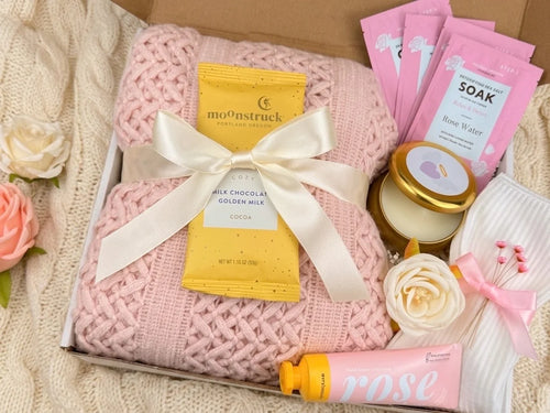 Self Care Gift Baskets for Women – Spa Box with Blanket, Candle, Socks & Pedicure Kit 2