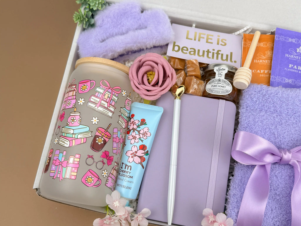 Serene Bliss Gift Box – Handmade Cozy Self-Care Set with Tumblers & Tea, Perfect for Relaxation Image 3