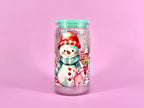 Snowman Tumbler: 16 oz Acrylic Cup with Reusable Straw