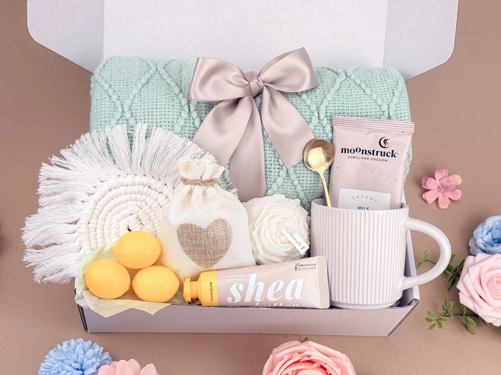 Snuggle Sip Gift Box – Cozy Gift Basket with Blanket, Mug, Cocoa & Hand Cream Set | Human-to-Human Connection 2