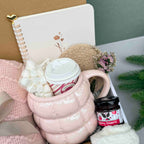 Soft Pink Handmade Gift Box – Cozy Comfort, Thinking of You, Self-Care Essentials, Blanket, Mug & Cocoa 7746