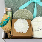 Soft Sage Handmade Gift Box – Cozy Comfort, Thinking of You, Self-Care Essentials, Blanket, Mug & Treats 7727