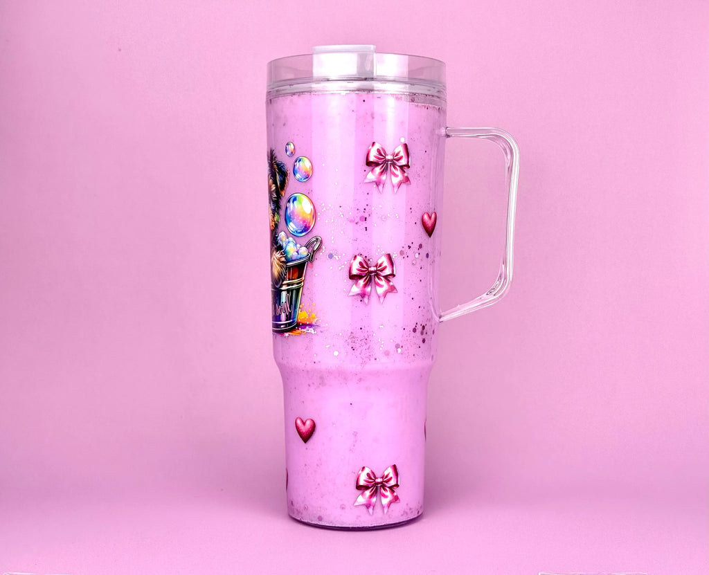 Sweet Dog Mama Gift Snow Globe Cup 24oz left side