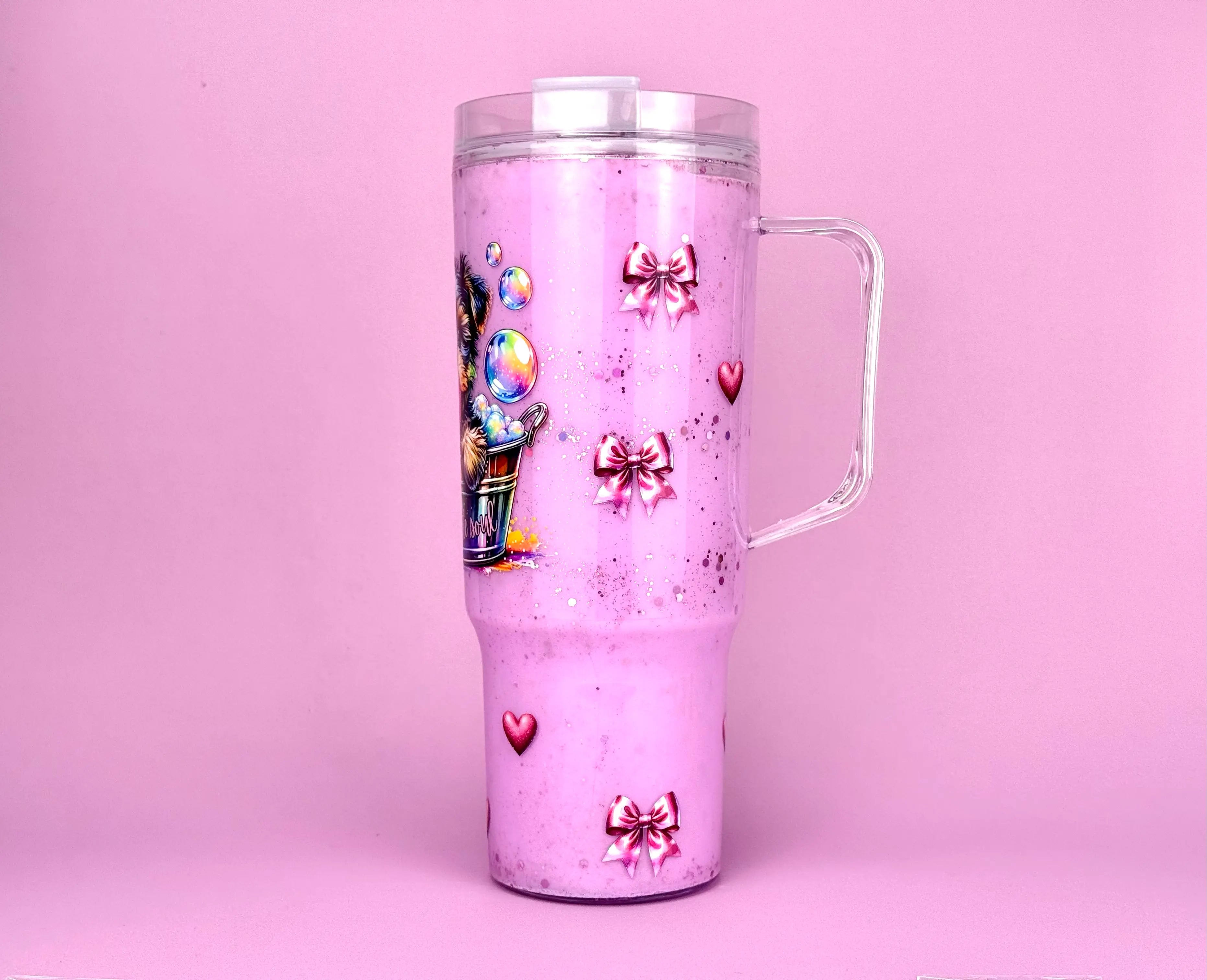 Sweet Dog Mama Gift Snow Globe Cup 24oz left side