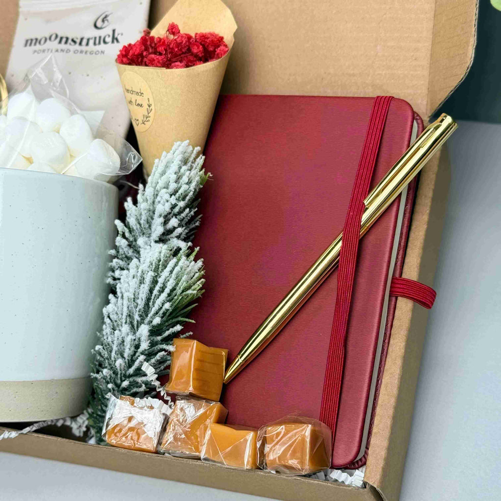 Sweet Moments Gift Box for Loved Ones, Friends & Colleagues – Hot Cocoa, Mug, Notebook & Treats, Perfect Thinking of You Gift 7856