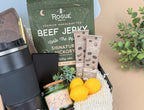 Ultimate Mens Gift Box with 17oz Steel Tumbler, Artisanal Beef Jerky, Notebook and Pen Set – Curated Self-Care and Coffee Gift for Him 3