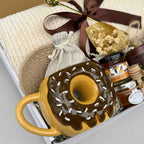 Warm Hug Donut Handmade Gift Box – Cozy Comfort, Relaxation Essentials, Blanket, Mug & Tea 7764