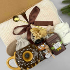 Warm Hug Donut Handmade Gift Box – Cozy Comfort, Relaxation Essentials, Blanket, Mug & Tea 7767