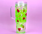 Watermelon and Grapes Lava Drip Tumbler with Handle 40oz