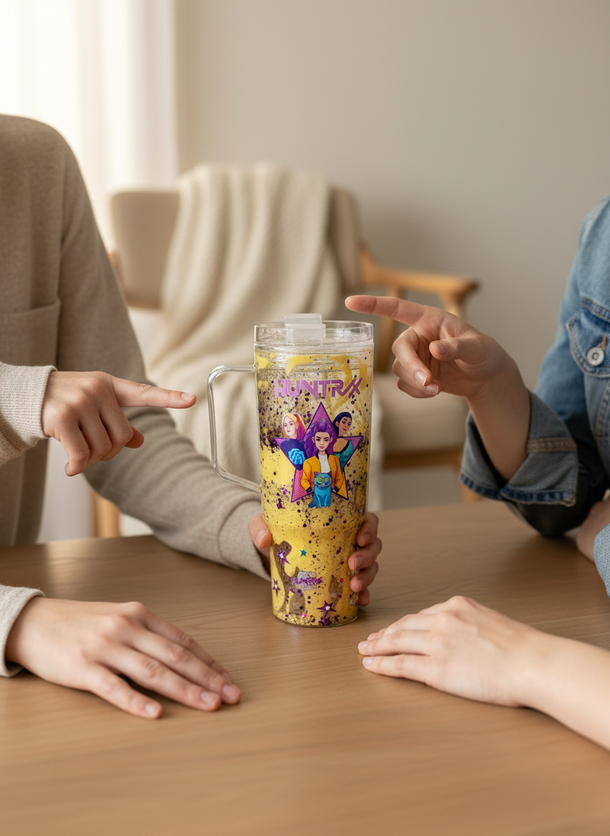 Golden Drip Lava Glitter Tumbler