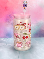 Snow Globe Acrylic Tumbler: Bloom & Brew, Reusable Iced Coffee Cup 16 oz