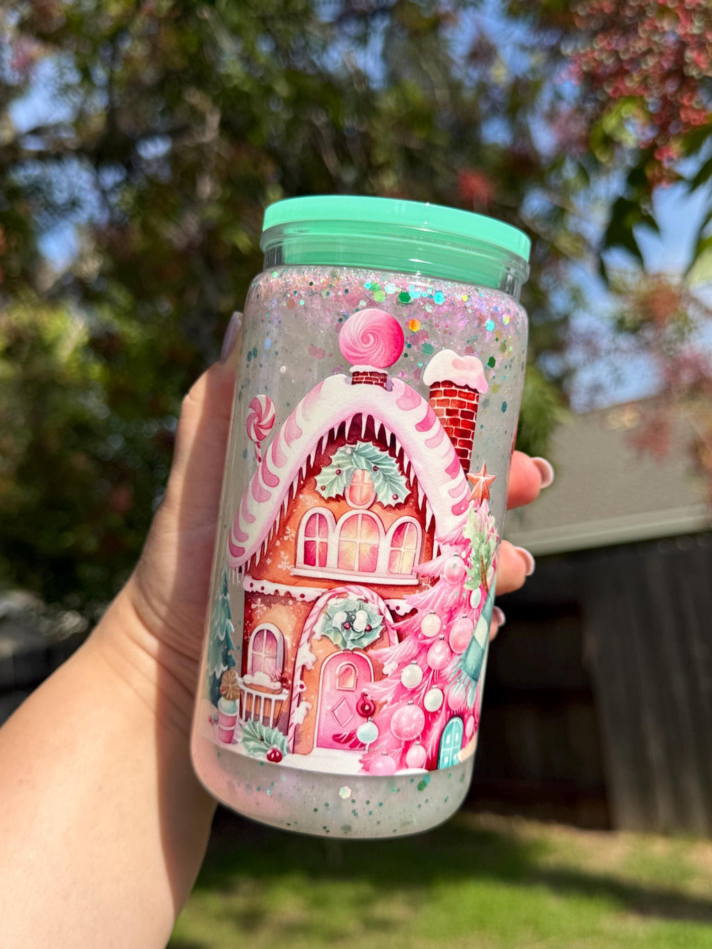 Snowman Tumbler: 16 oz Acrylic Cup with Reusable Straw