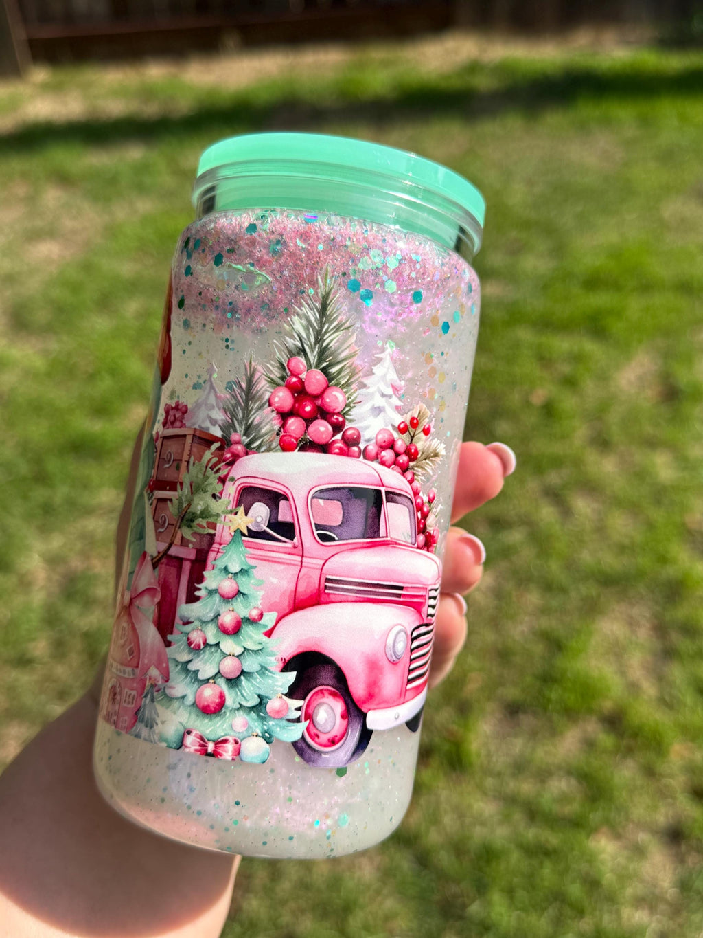 Snowman Tumbler: 16 oz Acrylic Cup with Reusable Straw