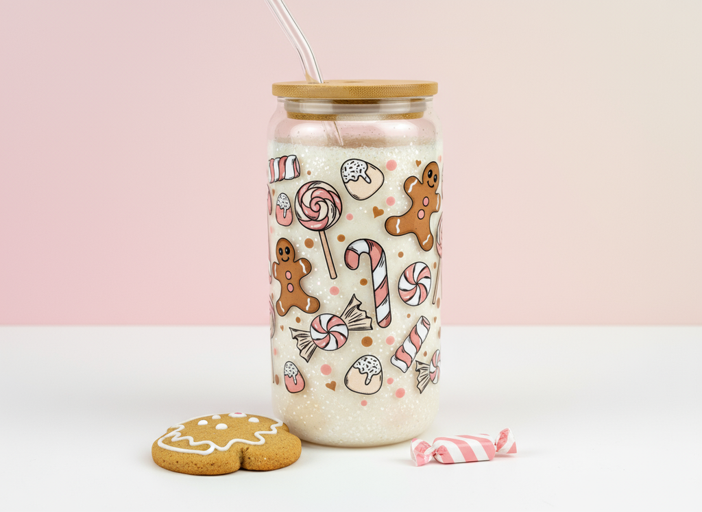 Milk Candies and Cookies Acrylic Cup studio shot