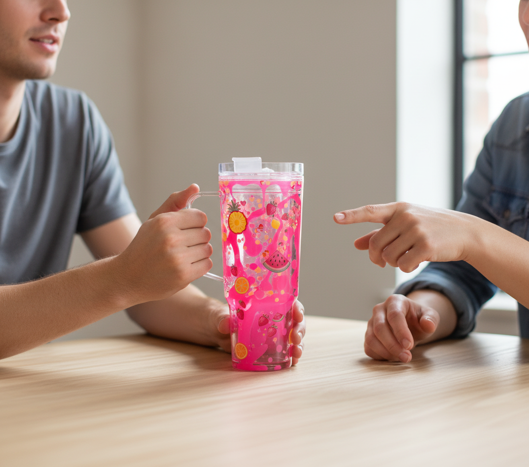 Pink Fruits Lava Drip Tumbler