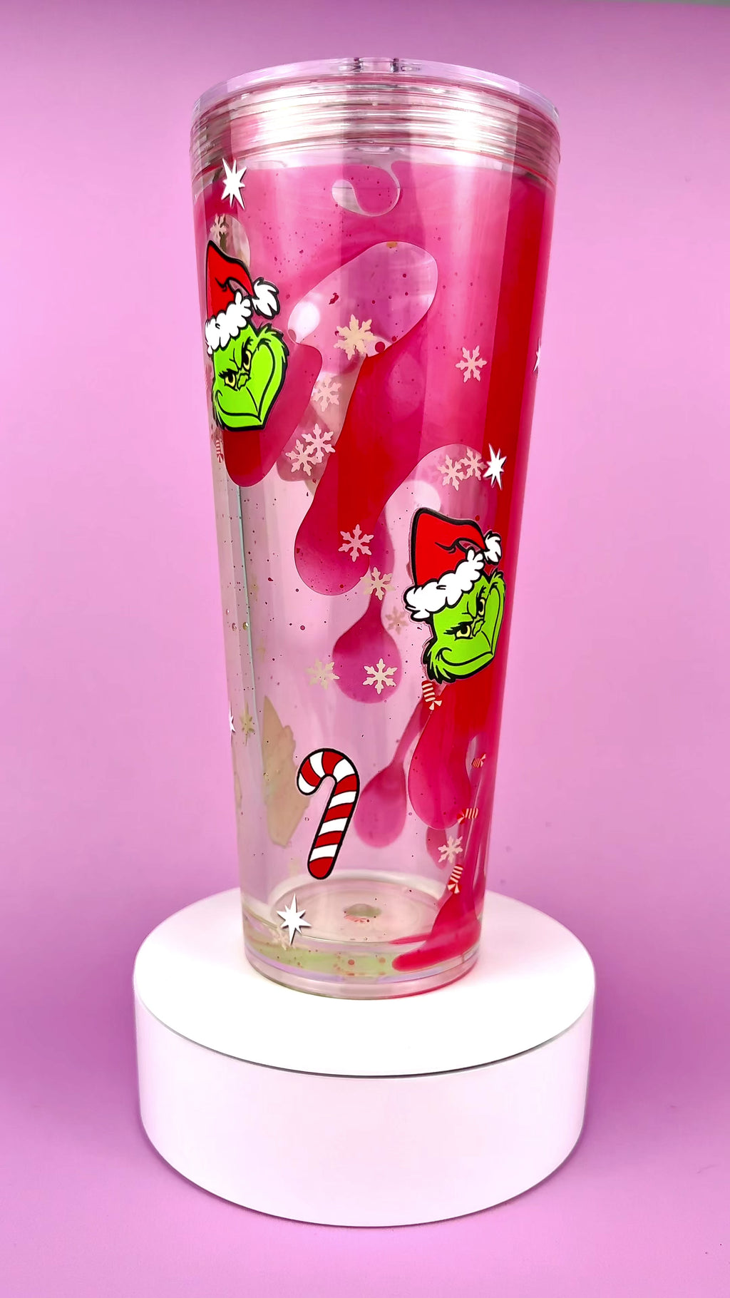Candy Grinch Lava Drip Snow Globe Cup 24oz video