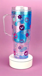 Blue Lava Drip Tumbler with Handle 40oz video