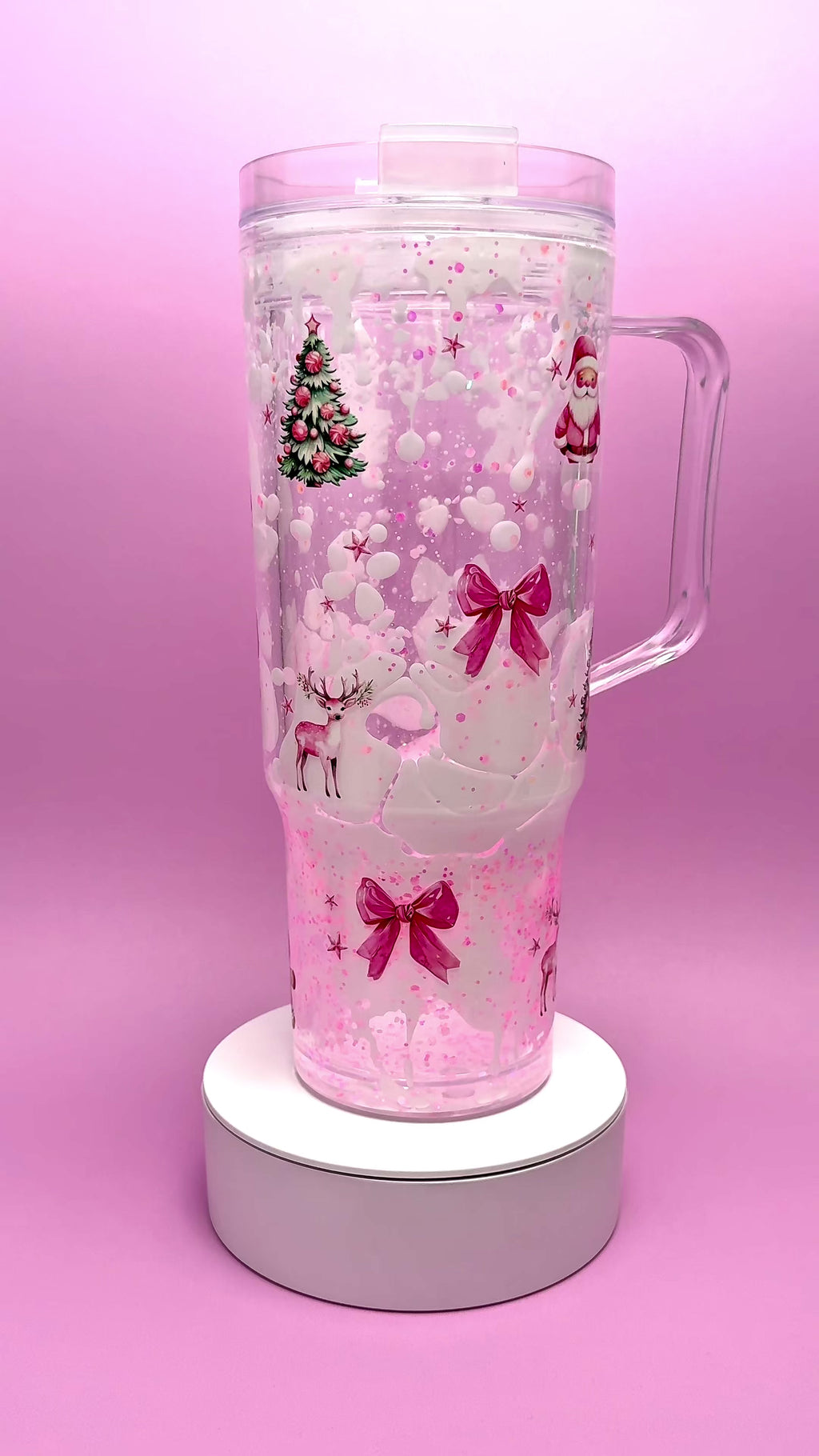 Video Christmas Drip Tumbler with Handle 40oz 