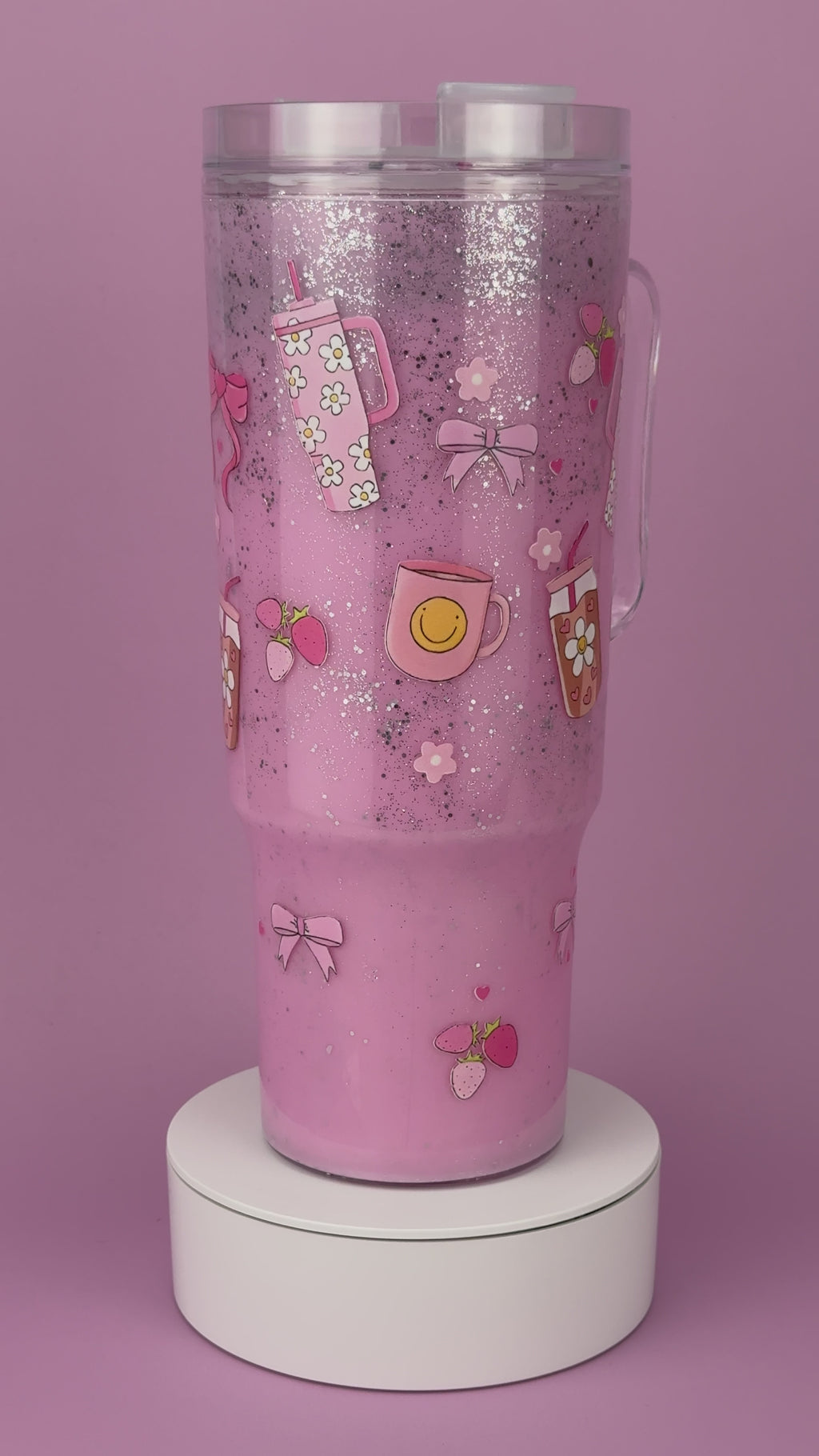 Flower Bow Gift Snow Globe Cup 40oz Video