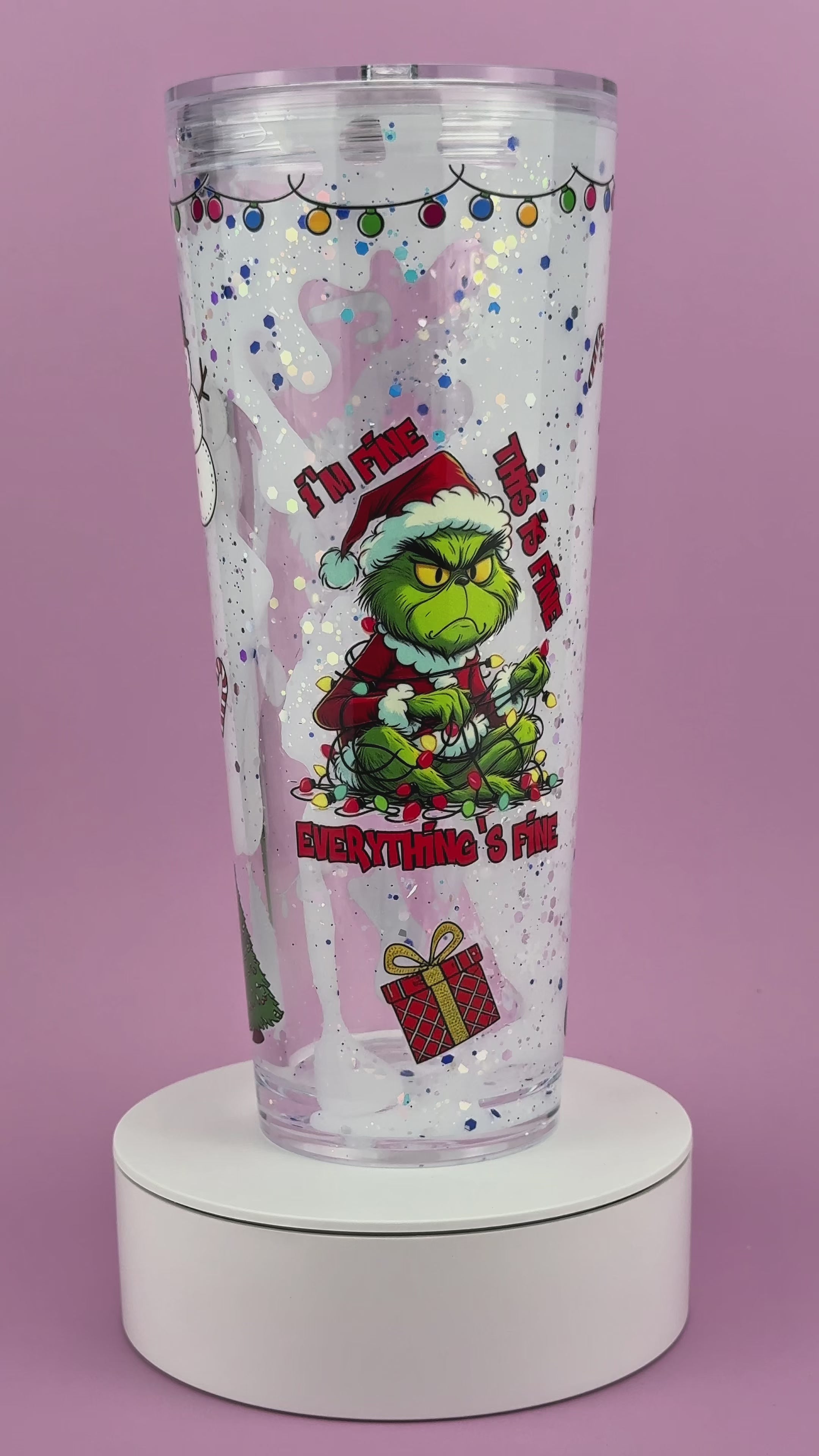 Grinch Lava Drip Snow Globe Cup 24oz Video