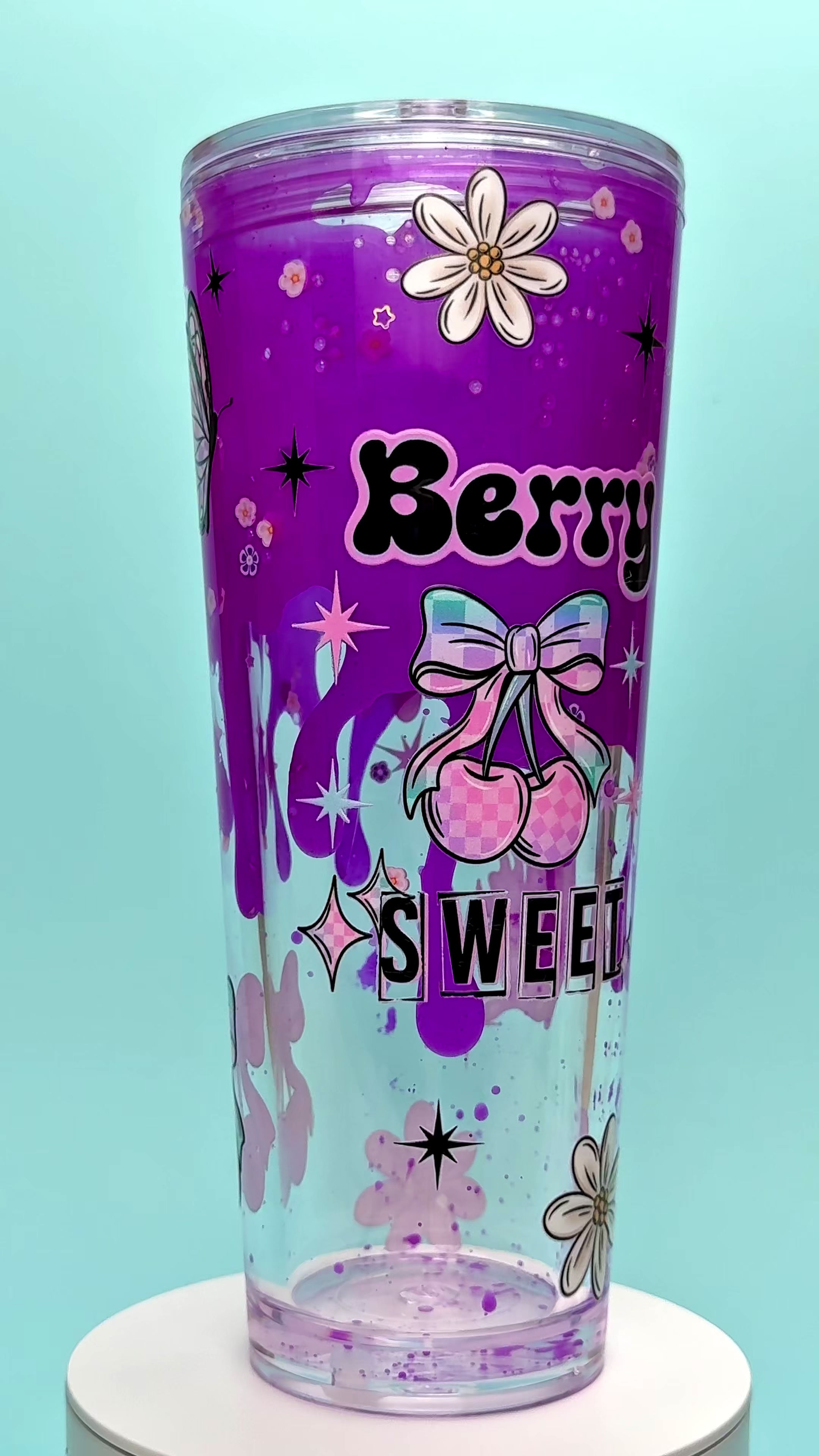 Berry Sweet Lava Drip Snow Globe Cup 24oz - Video