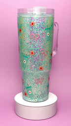 Bows Bottles Gift Snow Globe Cup with Handle 40oz video