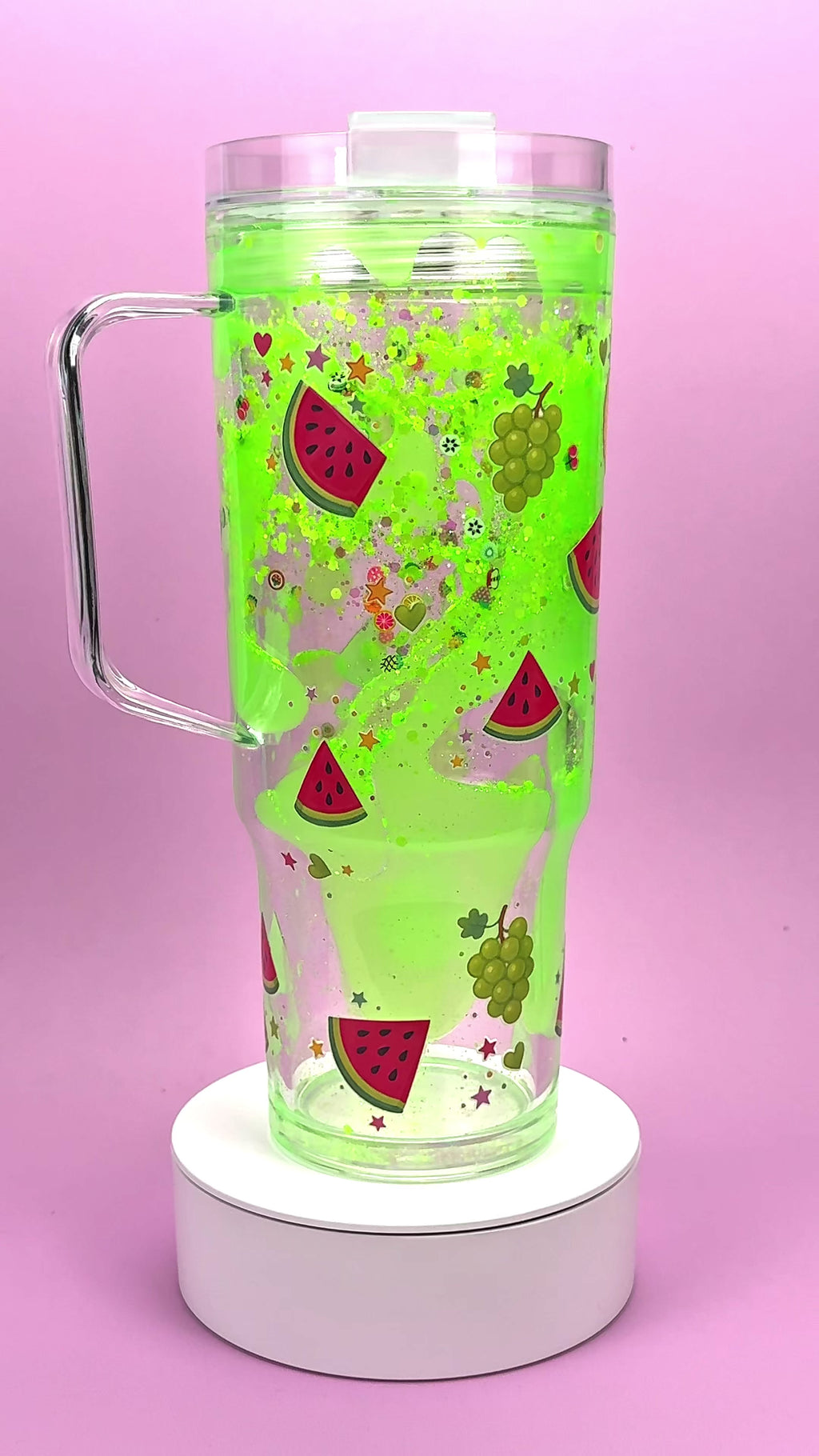 Watermelon and Grapes Lava Drip Tumbler with Handle 40oz