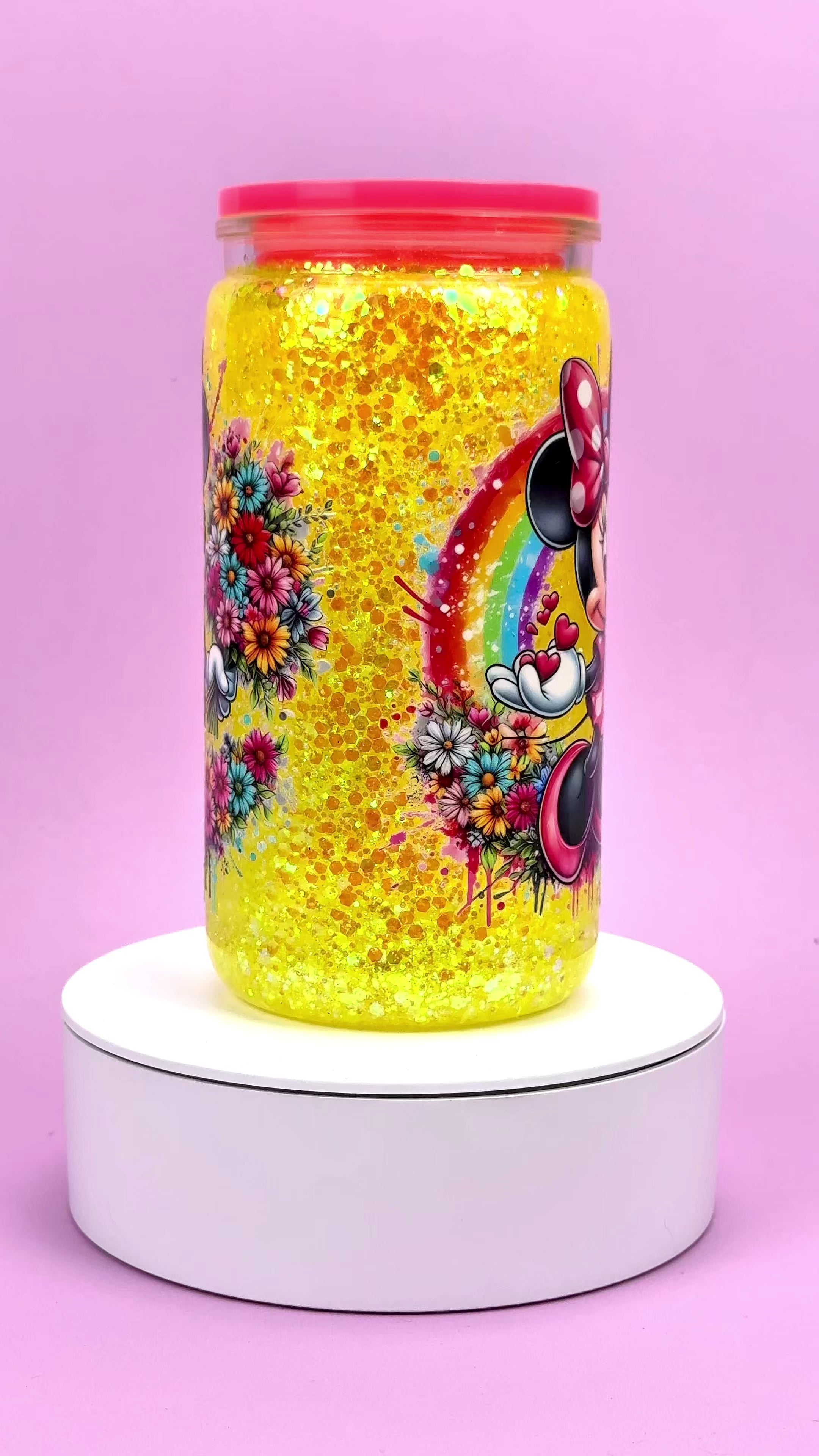 Minnie Mouse Snow Globe Tumbler 16oz — Lid & Straw video