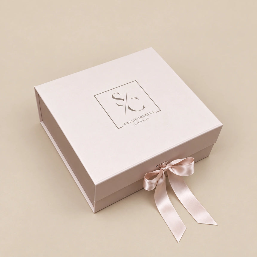 SkylieCreates blush-beige gift box, beautifully presented and ready for gifting