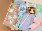 Tranquil Blue Gift Box – Handmade Cozy Self-Care Set with Tumblers & Tea, Perfect for Relaxation Image 3