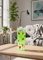 Watermelon and Grapes Lava Drip Tumbler in room setting